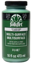Folkart Multi-Surface Satin Acrylic Paint, 6377 Classic Green, 16 Fl. Oz. - £13.63 GBP