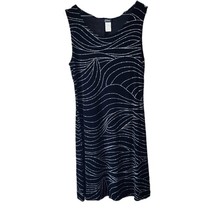 Vintage Essex Black with Thin White Patterned Stripes Sleeveless Dress - £13.74 GBP
