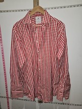 Hawes And Curtis Shirt Mens Medium Long Sleeve White-Red Express Shipping - £22.99 GBP