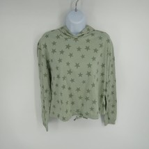Alternative Drawstring Waist Crop Lounge Hoodie Green Shirt Stars Large - $14.85