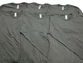 6 Pack - American Apparel Women&#39;s Long-Sleeve Jersey Tees, Grey, Med - New - $14.99