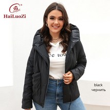 HaiLuoZi 2022 Women Jacket Spring Windproof Coat Women&#39;s Short Fashion Slanted P - £127.96 GBP