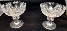 2 Vintage Exquisite Star of David Cut Crystal Footed Pedestal Bowl Candy... - $48.25 CAD