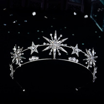 Bride Star Rhinestone Crown, Wedding Crystal Tiara, Birthday Party Crown  - $22.99