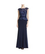 NEW Navy Illusion Lace Bodice Jersey Gown Size 6/8 - $89.95