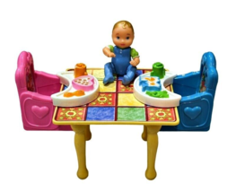 Fisher Price Loving Family Kitchen Table 2 High Chairs Baby Boy Replacem... - £12.73 GBP