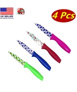 4 Pcs of Kitchen &amp; Fruit Knives with Fruity Design, Casing for Blade, 3.... - £7.78 GBP