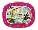 Plasthotel Mannheimer Hof  Luggage Label  Mannheim Germany - £14.05 GBP