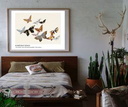 Japanese Wall Art Print Eleven Pointed Wingtip Butterflies 30 x 22 in - £31.35 GBP