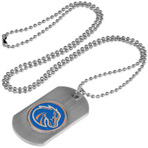 Boise State Broncos Dog Tag Necklace with a embedded collegiate medallion - £11.99 GBP