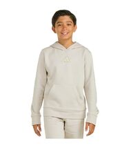 Adidas Boys Girls Hoodie Beige Pullover Kangaroo Pocket 3-Bar Logo Midwe... - €36,69 EUR