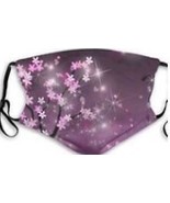 PURPLE FLOWERS AND STARS REUSABLE WASHABLE COTTON MASK with filter included - $13.02 CAD