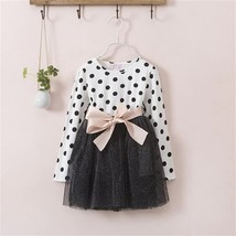 Kids Dresses For Girls Clothing Polka Dots Print Long Sleeve Casual/Party Wear - £13.05 GBP