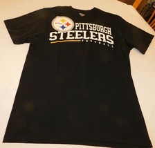 Reebok Pittsburgh Steelers Football Men&#39;s short Sleeve L large T shirt Black - £14.16 GBP