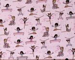 Cotton Gymnasts Training Gymnastics Girls Pink Fabric Print by the Yard ... - $14.95