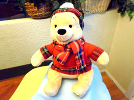 Disney Store Christmas Winnie the Pooh Plush Stuffed Animal - £12.76 GBP
