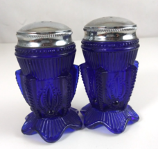 Vintage Rare Fenton Glass Cactus Cobalt Blue Salt &amp; Pepper Shakers - $908.18 MXN
