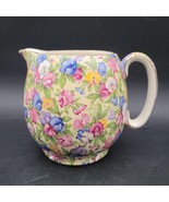 Lovely Vintage Royal Winton Sweet Pea Chintz Colorful Floral 20 oz Milk Jug - $203.09 CAD