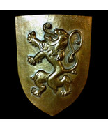 Rampant Lion English Scottish symbol Shield art sculpture plaque Bronze ... - $40.35 CAD
