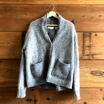 M - Inhabit Gray Wool Alpaca Blend Button Up Oversized Cardigan Sweater ... - $70.00