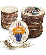 Natural Pine Wood Slices, 20 Pieces, 2.7-3 Inch Diameter, 0.4 Inch Thick... - £15.56 GBP