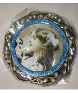 Taylor Avedon collectible Enamel Crystals Photo picture Frame round blue... - £18.92 GBP