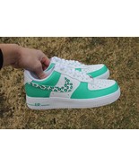Custom Mint Leopard Air Force 1s – Hand-Painted Mint Green &amp; Animal Prin... - $224.99