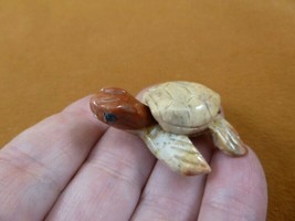 (Y-TUR-SET-20) little tan red SEA TURTLE carving stone gemstone SOAPSTON... - £6.73 GBP