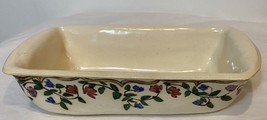 Vintage 1995 Dover Pottery Loaf Pan Off White with Pink Floral NC - £15.27 GBP