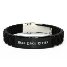 Best Sister, Reel Cool Sister, Unique Black Glidelock Clasp Bracelet for Little  - £15.78 GBP