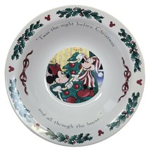 Disney Twas The Night Before Christmas all through the house Bowl Mickey Vtg 7&quot; - £10.29 GBP