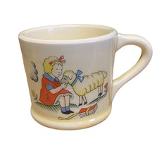 Vintage Mary Had A Little Lamb Nursery Rhyme Child Cup Mug - $211.82 MXN