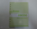 2002 Suzuki RM250 RM 250 Owners Service Manual OEM Factory Book  - $79.99