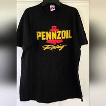 Vintage Pennzoil Racing Black T-Shirt Single Stitch Size L - $41.07 CAD