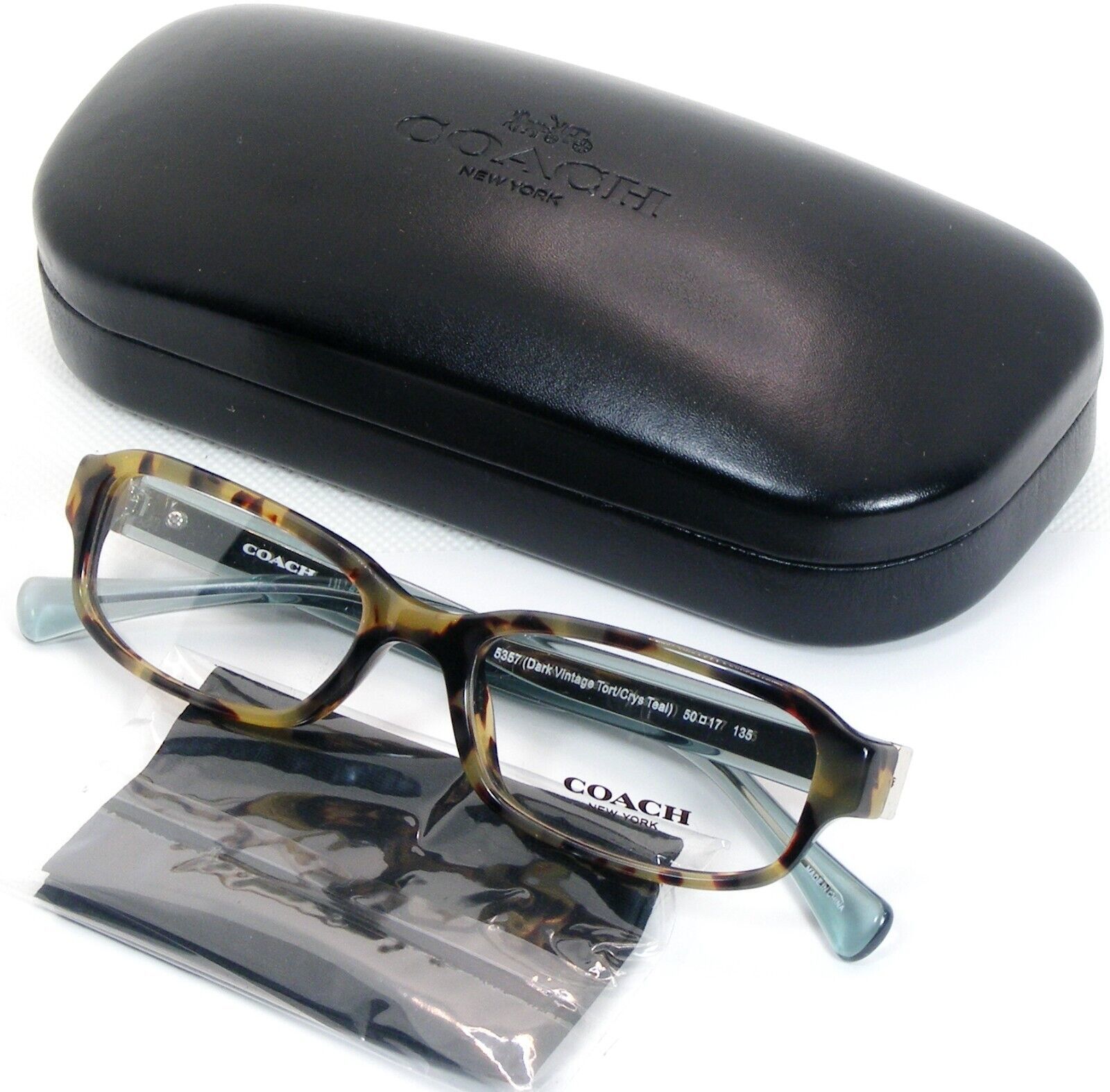 Lunettes De Vue COACH HC6083 5357 En Tortue/Crystal Teal 50-17-135mm - $57.01