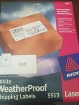 Avery WeatherProof Labels w/TrueBlock Laser White 5 1/2 x 8 1/2 100 - £23.92 GBP