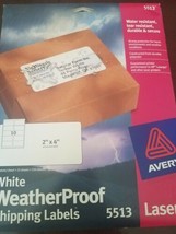 Avery WeatherProof Labels w/TrueBlock Laser White 5 1/2 x 8 1/2 100 - $29.54