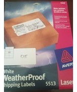 Avery WeatherProof Labels w/TrueBlock Laser White 5 1/2 x 8 1/2 100 - £23.68 GBP