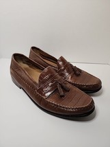 Men&#39;s Florsheim Pisa Size 14 D Brown Croc Print Tassel SlipOn Dress Loafer Shoes - £26.30 GBP
