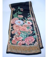 Vintage Oscar de la Renta Autumn Floral Silk Scarf Long Rectangle Chrysa... - $43.88 CAD