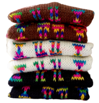 3 pairs of women&#39;s colourful long alpaca wool socks. Size: 7 - 9 US. - £25.10 GBP
