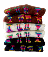 3 pairs of women&#39;s colourful long alpaca wool socks. Size: 7 - 9 US. - £25.64 GBP