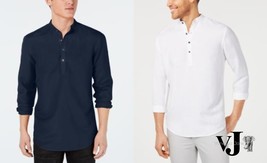 I.n.c. Mens Four-Button Linen Shirt - £20.59 GBP