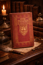 Antique Treasure Island Book 1910–1920 Robert Louis Stevenson w/ Red Gil... - $58.79