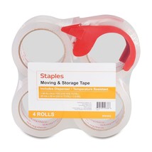 Staples Moving &amp; Storage PKing Tape w/Dispenser 1.88&quot; x 54.6 Yds Clr 4/R... - $32.43