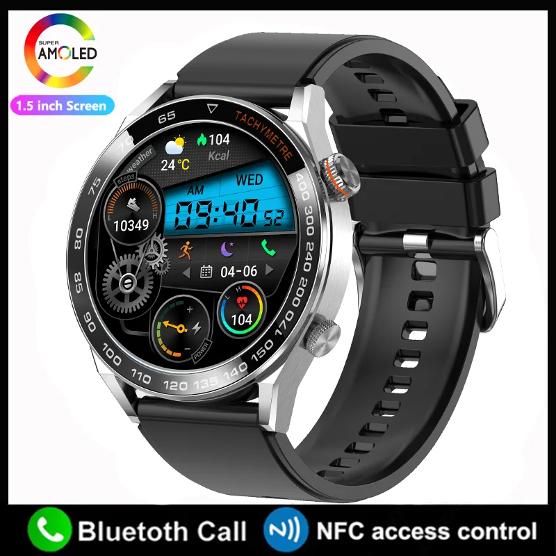 For NFC Smart Watch Men HD Screen Heart Rate Monitoring Bluetooth Call I... - $71.31