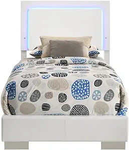 Coaster Home Furnishings Felicity Twin Panel Bed with LED Lighting Gloss... - $532.99