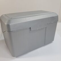 Vintage Eldon 3x5" File Card Recipe Storage Box USA silver grey gray pla... - $15.00