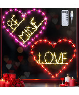 2 Pack Metal Proposal Window Lights, Red Heart Lights Be Mine, Love Heart - £10.93 GBP