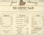 The Country Place Menu Placemat Plate City Missouri Best Western Airport... - $17.87